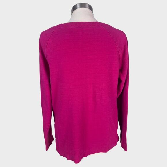 LOFT Medium Pink Purple Pullover Top Button Accents - Picture 6 of 7